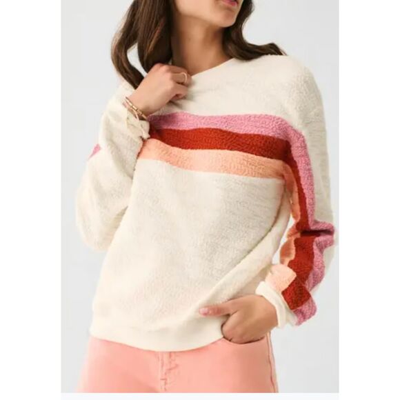 Faherty Vista Stripe Pullover Sweatshirt - Picture 1 of 6
